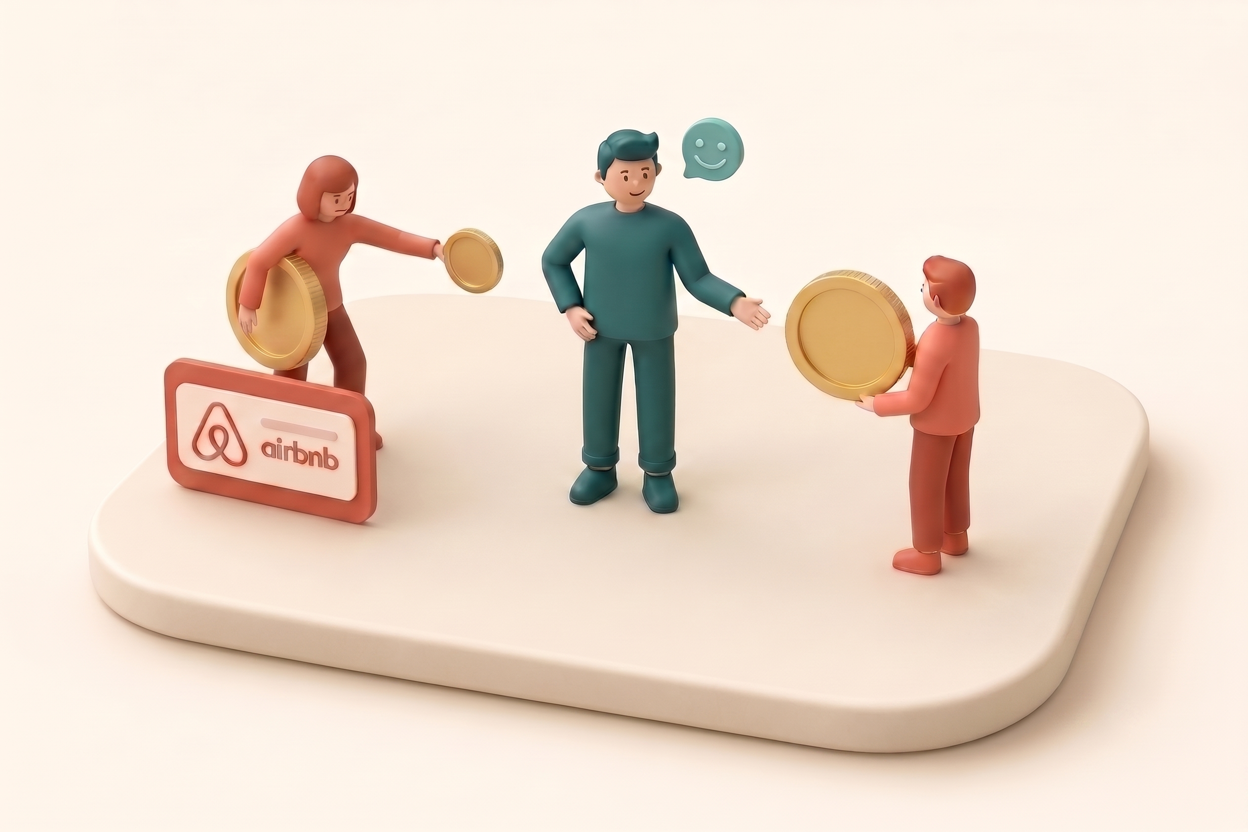 Direct payment illustration showing money going to host